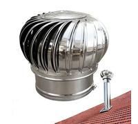 Sombrerete Chimenea Antilluvia de Acero Inoxidable, Sombrero Eolico Giratorio de Ventilación, Cubierta Extractor de Humos para Tubo de 75 110 160 200 250 mm de Diámetro(250 mm)