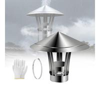 Sombrerete Chimenea de Acero Inoxidable, Tapa para Tubo de Estufa Exterior, para Lluvia 50/70/90/100/130/150/180/200/210/230/250/300mm(90mm/3.5in)