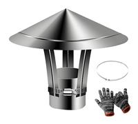 Sombrerete Chimenea Para Tubo 60 90 100 130 140 150mm,Tapa de lluvia para Techo de Chimenea de 304 Acero Inoxidable, Campana De Ventilación para Estufa Extracción de Humos(140mm/5.5in)