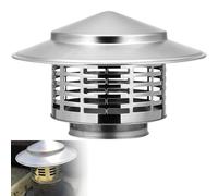 Sombrerete Chimenea, Sombreretes Antiviento de Acero Inoxidable, Cubierta de Lluvia para la Chimenea, Tapa de Tubo de Humo, Sombreros para Chimeneas(75mm/3inch)
