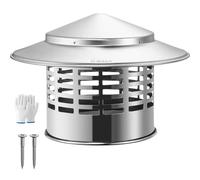 Sombrerete Chimenea, Tapa de Chimenea de Acero Inoxidable, Sombrero de Chimeneas, Cubierta de lluvia para la Chimeneas 75-300mm(160mm(6.3inch))