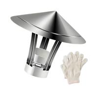 sombrerete de chimenea 201 acero inoxidable Chimenea tapantilluvia para exterior, redondo tubo de estufa cubiertajustable, 2 in/3 in/4 in/6 in/9 in tubo de estufa/chimenea/techo salida de escape tap
