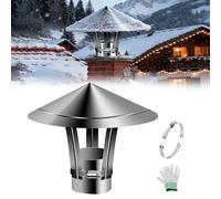 Sombrerete de chimenea con parte superior cónica 201 acero inoxidable ajustable ventilación de techo cubierta con Gloves, chimenea conducto & tubo de estufa lluvia Guard para exterior Chimenea prote