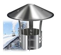 Sombrerete de chimenea de Acero Inoxidable 201, Sombrero de Chimenea Ajustables, Tapa de Techo Resistente a La Intemperie, Cubierta de Chimenea para Estufa Pellet Leña(140mm/5.5in)