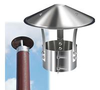 Sombrerete de Chimenea de Pellets, Cubierta para Conductos de Acero Inoxidable, Tapa de Tubo de Humo 75 90 100 110 125 130 140 180 mm Diámetro, Caperuza Salida de Humos(180 mm)