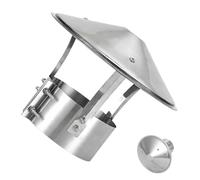 Sombrerete de Chimenea Redondo de Acero Inoxidable 304, Tapas Extractor Humos Chimenea 75 110 160 180 200mm, Sombrero de Lluvia de Techo Cubierta(140mm/5.51“)