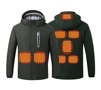 Sombrero a de Terciopelo Chaquetas de calefacción Senderismo USB 8 Abrigo Calefacción y Chaquetas de Color sólido Área de Hombre con Abrigos y Chaquetas de Hombre Desmontables (Army Green, XL)