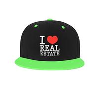 Sombrero Ajustable para Hombres y Mujeres, I Love Real Estate Unisex Hip Hop Gorra de béisbol Trucker Dad Hats