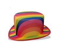 Sombrero alto de color arcoíris para festivales de música para adultos, unisex, todos los tocados a juego, para eventos temáticos, reuniones