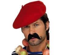 Sombrero Beret Rojo Para Hombres Franceses Accesorio De Disfraz Nacional