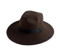 Sombrero Borsalino de Gángster Negro Marrón Adulto, Sombrero de Estilo Británico para Disfraz Freddy Krueger Jackson Hombre Carnaval Halloween, Talla única (Marrón Grande)