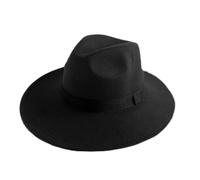 Sombrero Borsalino de Gángster Negro Marrón Adulto, Sombrero de Estilo Británico para Disfraz Freddy Krueger Jackson Hombre Carnaval Halloween, Talla única (Negro Grande)