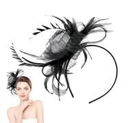 Sombrero Británico - Diadema de malla de horquilla elegante Bibi vintage con velo y clip para mujer, mini sombrero retro - accesorio para, boda, té, evento