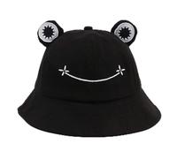 Sombrero Bucket para Fotografía Excursión Playa Animal Cute Senderismo Cap Béisbol (Black, One Size)