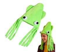 Sombrero Calamar Divertido - Gorro Discurso Pulpo Peluche Sombrero Loco Adultos Niños | Animal Marino Halloween Máscara Cosplay Accesorio Chicos Chicas | Fotografía, Party, Espectáculos Escenario