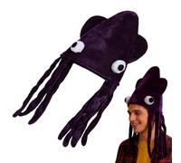 Sombrero Calamar Divertido - Gorro Discurso Pulpo Peluche Sombrero Loco Adultos Niños | Animal Marino Halloween Máscara Cosplay Accesorio Chicos Chicas | Fotografía, Party, Espectáculos Escenario