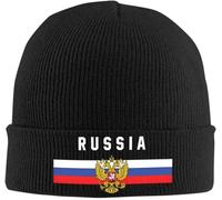 Sombrero cálido de Invierno Unisex, Bandera y Escudo de Armas de Rusia Gorros de Gorro Gorro de Gorro para Hombres Mujer Unisex Casco de Punto Casual de Gimnasio Gorro elástico Estampado otoño invier