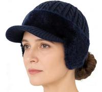 Sombrero cálido - Sombrero Aislado A prueba de viento, Visera Y Orejeras | Casco De Invierno Calentado Para Días Fríos, Ideal Para Esquiar, Snowboard, Senderismo, Deportes De Invierno, Lug, azul