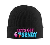 Sombrero cálido Vamos a Conseguir 6 Gorros de Gorro de 6 Endy Funny Funny 67 Patrón de Punto de otoño Sombrero de Punto Hombre Cool Mujer KPOP Cálido Soft Cap