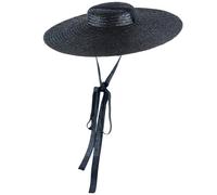 Sombrero canotier de ala Plana para Mujer 14 x 14 x 6 Pulgadas Sombreros de Sol para Mujer ala Ancha Sombreros Vintage Ligeros para Verano Playa y Playa.