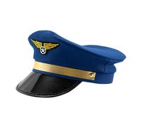 Sombrero Capitán Piloto - Sombrero Piloto Azul Oscuro | Sombrero Capitán Crew Del Piloto De Aerolínea | Tapones Ajustables 'Avión | Sombreros Piloto Hombres Sombreros Aviones | Cosplay Cap Para D
