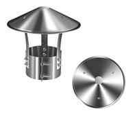 Sombrero Chimenea de Acero Inoxidable Tapa de nieve para lluvia Cubierta para Tubo para Estufa Chimenea 75-315mm Antilluvia Sombrerete De Chimenea para techo(130mm/5.11in)