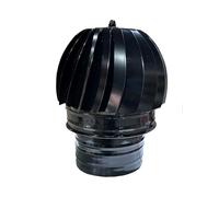 Sombrero Chimenea Extractor de Humo Giratorio de Viento Vitrificado, capuchón chimenea giratorio Negro para salida de humo (250)