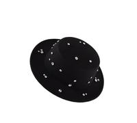 Sombrero clásico de fedoras con diamantes de imitación con tachuelas, cómodo sombrero de cabeza para hombres y mujeres, accesorio unisex para la cabeza, moderno fedoras británicas, Negro, Talla única
