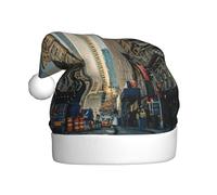 Sombrero clásico de Papá Noel con estampado de calles de la ciudad de Nueva York, accesorios de disfraz de actuación festiva, utilizado para fiestas de Año Nuevo, en interiores y exteriores