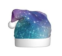 Sombrero clásico de Papá Noel con estampado espacial mágico, accesorios de disfraz de fiesta festiva, utilizado para fiestas de Año Nuevo, fiestas de vacaciones en interiores y exteriores