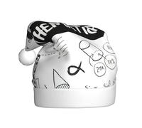 Sombrero clásico de Papá Noel con estampado matemático, accesorios de disfraz de fiesta festiva, utilizado para fiestas de Año Nuevo, fiestas de vacaciones en interiores y exteriores