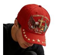 Sombrero con aquina, gorra bordada con la bandera de Estados Unidos de Cimelio | 250º Cimelio Gorro Patriótico, para hombres, jóvenes, trabajo, golf, uso diario, fotos y celebraciones, rojo