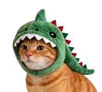 Sombrero con Forma de Gato - Diseño Ajustable en Forma de Dinosaurio para, Tocado y Outfit - Disfraz Gorro para Gatos | para Navidad, Cachorro, Conejo, Cosplay, Halloween, Pascua e Invierno