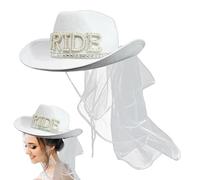Sombrero con velo Complemento para dama, disfraz con utilería y juego roles