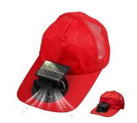 Sombrero con Ventilador | Borde Grande Recargable USB | Gorra De Béisbol Refrescante Con Ventiladores Solares | Para Senderismo Camping Carrera Pesca Caminar Jardinería Hombres Mujeres, rojo