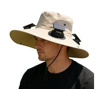 Sombrero con Ventilador Solar,Gorra de ala Ancha con 4 Ventiladores de Energía Solar,Sombrero de Playa Exterior | para Pesca, Jardinería, Senderismo, Trabajo de Verano