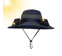 Sombrero con Ventilador Solar, Sombrero de Sol con Ventiladores de Energía Solar, Gorra Recargable con 2 Enfriadores de Aire Transpirable para Hombre y Mujer en Exterior, Playa, Jardinería, Camping
