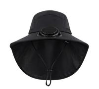 Sombrero con Ventilador Solar Y ala Ancha Gorra Ajustable De Protección
