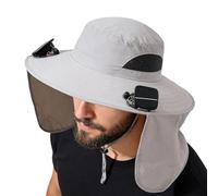 Sombrero con Ventilador,Sombrero de ala Ancha Transpirable para Verano | Sombreros Plegables para Hombre con 2 Ventiladores Solares - para Hombre Jardinería Senderismo Viajes Playa Aire Libre