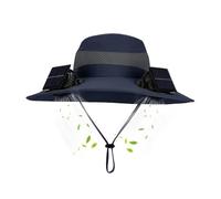 Sombrero con Ventiladores Solares - Sombrero Solar De ala Ancha,Gorra Recargable Protección Solar UPF con 2 Ventiladores para Pesca Jardinería Camping Viajes
