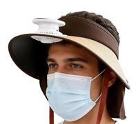 Sombrero con ventiladores y energía solar,Protección UV UPF 50+ Casco Refrigerante de Ala Ancha - Sombrero de Pescador Energía Solar para Exteriores - para Pesca, Senderismo, Picnic, Camping, Excursio