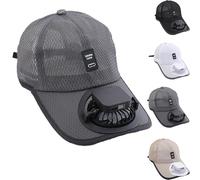 Sombrero con Visera Solar Recargable, Visera con Ventilador Solar, Gorra de béisbol Solar, Sombrero de jardín Cons Ventilador solars (Gray)