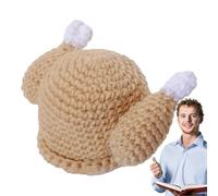 Sombrero de Acción de Gracias con asado, sombrero con asado, novedad gorro de punto para niños de Acción de Gracias, gorro de pollo para la cabeza - Divertido disfraz de fiesta, gorras de