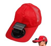 Sombrero de aficionado - Gorra con visera refrescante | Ajuste de velocidades | Protección solar para amplias áreas, UPF 50+, malla transpirable, alimentación solar, ligera para senderismo, rojo