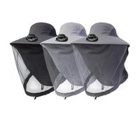 Sombrero De ala Ancha para El Sol, con Ventilador Incluido, 1 Pieza, Sombrero De con Red, Gorra De Enfriamiento para Hombres, Diseño De Ajuste Universal, para Al Aire Libre, Caza, Camping,