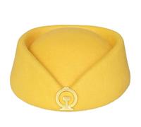 Sombrero de azafata para mujer, uniforme de ferrocarril, sombrero de azafata, juego de rol, fiesta, cosplay, entrenador, actuaciones en escenario, tocado, personal de tren, amarillo, Talla única