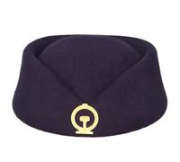 Sombrero de azafata para mujer, uniforme de ferrocarril, sombrero de azafata, juego de rol, fiesta, cosplay, entrenador, actuaciones en escenario, tocado, personal de tren, Púrpura ferroviario, Talla