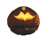 Sombrero de baño con diseño de búho, calabaza, feliz Halloween, a la moda, reutilizable, doble gorro de baño, disfruta de una experiencia de baño más avanzada