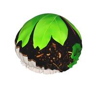 Sombrero de baño de diseño de hojas del día de San Patricio, sombrero de baño doble reutilizable, disfruta de una experiencia de baño más avanzada