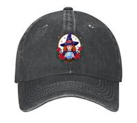 Sombrero De Béisbol Bruja con Flower, Brujería De Halloween Sombrero del Camionero Ajustable Moda Unisex Sombreros, para Senderismo, Deporte, Cámping, 55-59cm